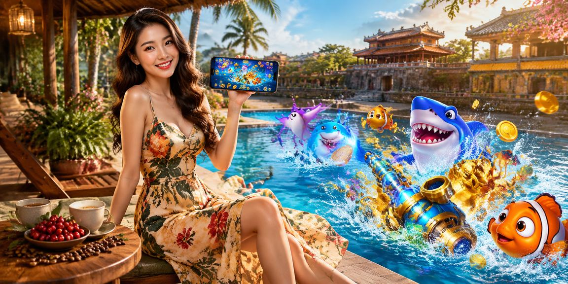 Người dùng tại Huế thư giãn với cà phê và game bắn cá trực tuyến trong buổi chiều